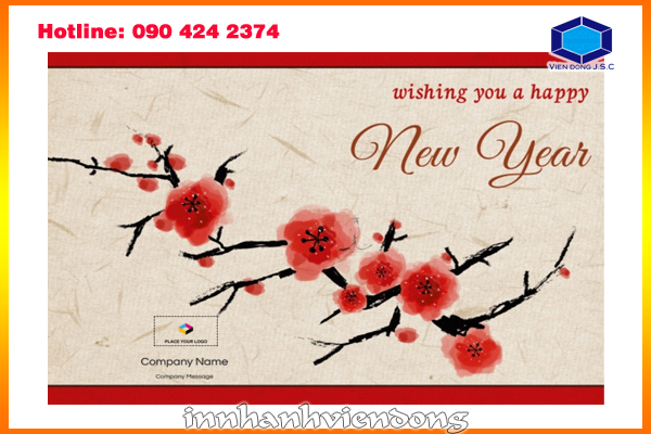 print new year greeting card in Ha noi